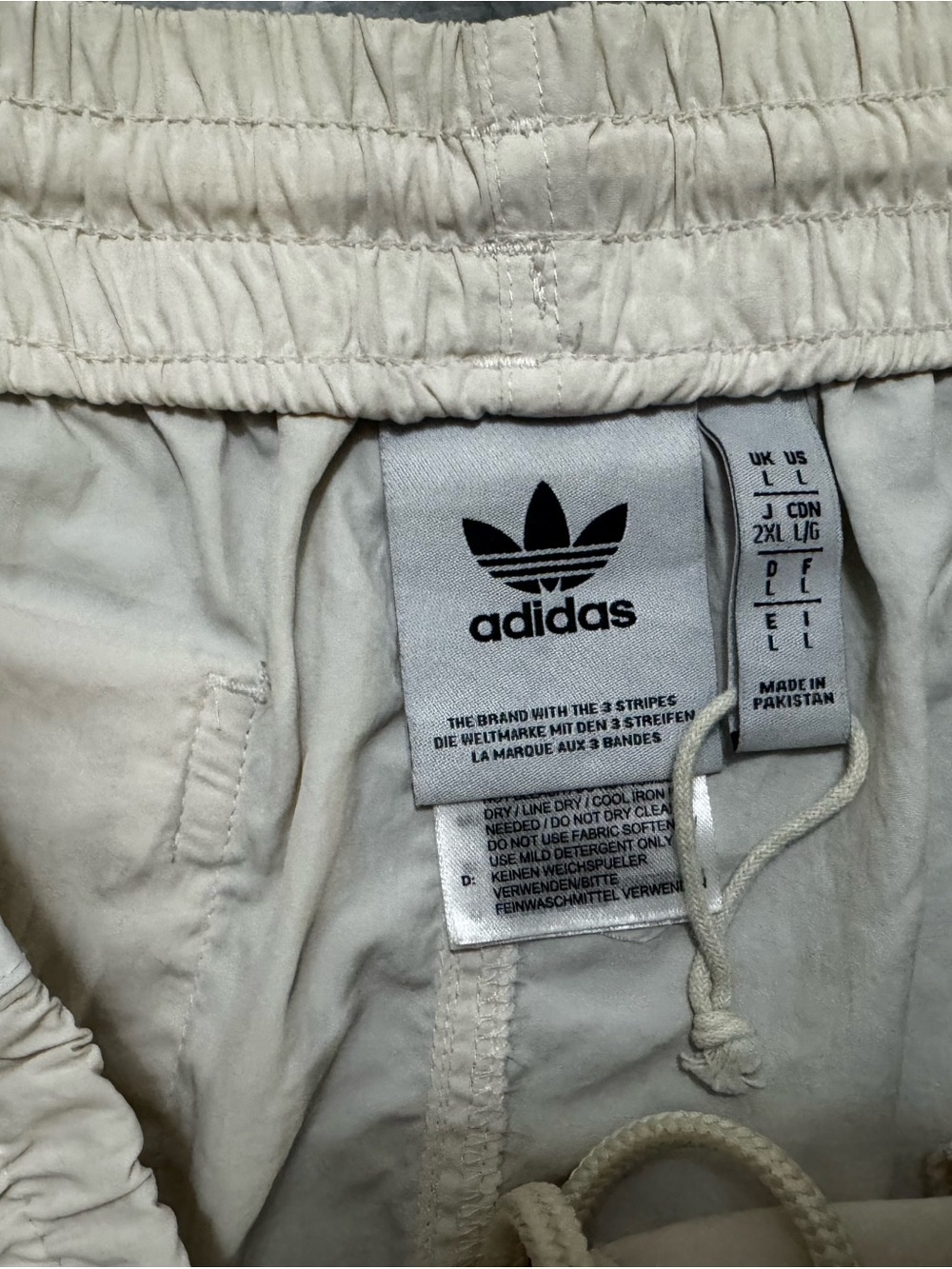 Adidas Men's Cream with white stripes shorts - Picture 3 of 3